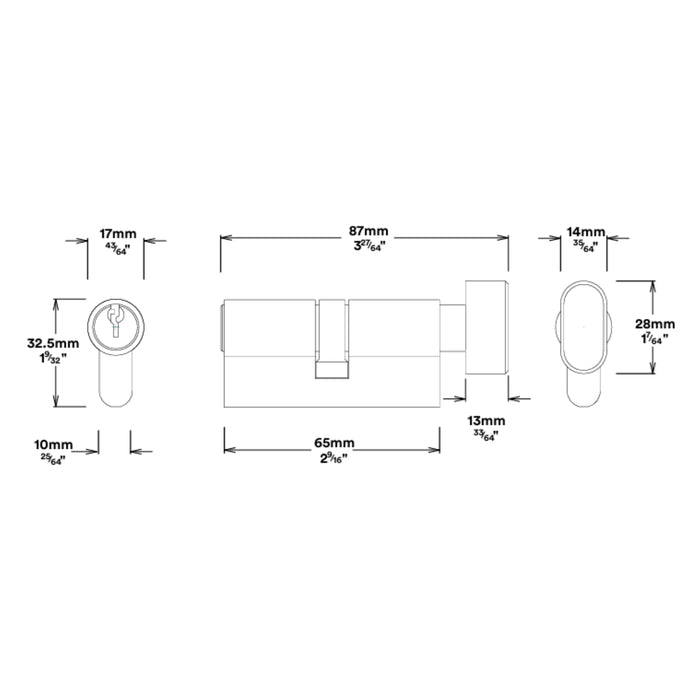 Key Thumb Iver Brunswick Lever Rectangular Backplate Entrance Kit with High Security Lock Brushed Gold  16252KENTR60KT - The Blue Space