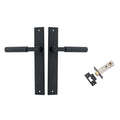 Iver Brunswick Lever Rectangular Backplate Passage Kit Matte Black  12752KPASS60 - The Blue Space
