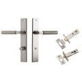 Iver Brunswick Lever Rectangular Backplate Privacy Kit Satin Nickel 14752KPRIV60 - The Blue Space