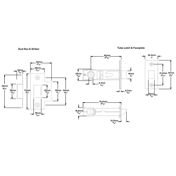 Tube Latch Iver Brunswick Lever Rectangular Backplate Privacy Kit Satin Nickel 14752KPRIV60 - The Blue Space