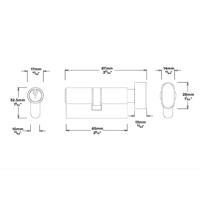 Key Thumb Iver Brunswick Lever Round Rose Entrance Kit with High Security Lock Brushed Gold  16261KENTR60KT - The Blue Space