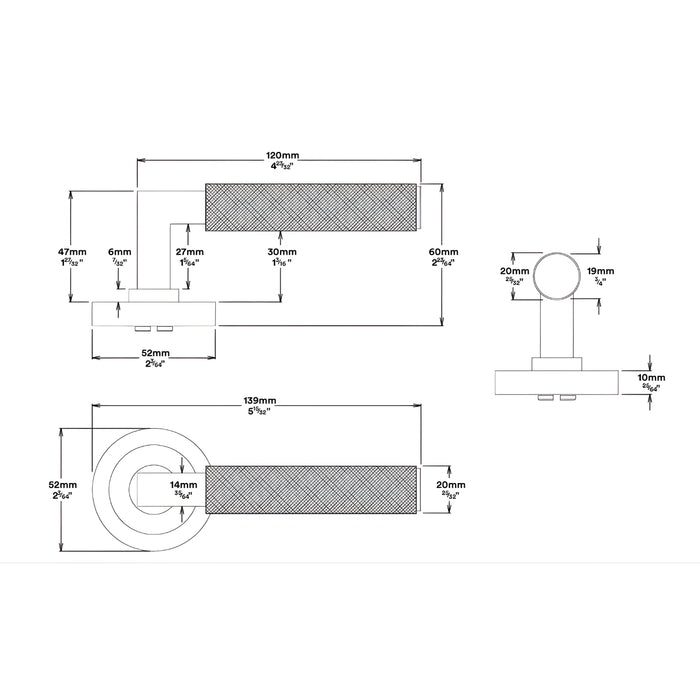 Lever Iver Brunswick Lever Round Rose Entrance Kit with High Security Lock Satin Nickel  0359KENTR60KT - The Blue Space