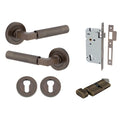 Iver Brunswick Lever Round Rose Entrance Kit with High Security Lock Signature Brass 0351KENTR60KT - The Blue Space