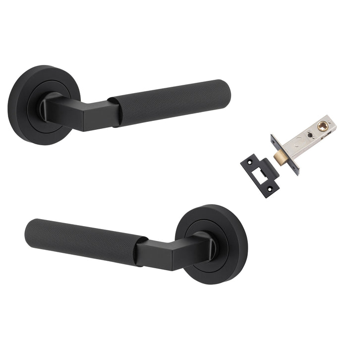 Iver Brunswick Lever Round Rose Passage Kit Matte Black  0353KPASS60 - The Blue Space