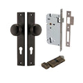 Iver Cambridge Knob Rectangular Backplate Entrance Kit with High Security Lock Signature Brass 10822KENTR60KT - The Blue Space