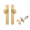 Iver Cambridge Knob Rectangular Backplate Passage Kit Brushed Brass 15322KPASS60 - The Blue Space