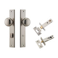 Iver Cambridge Knob Rectangular Backplate Privacy Kit with Privacy Turn Satin Nickel  14822KPRIV60 - The Blue Space