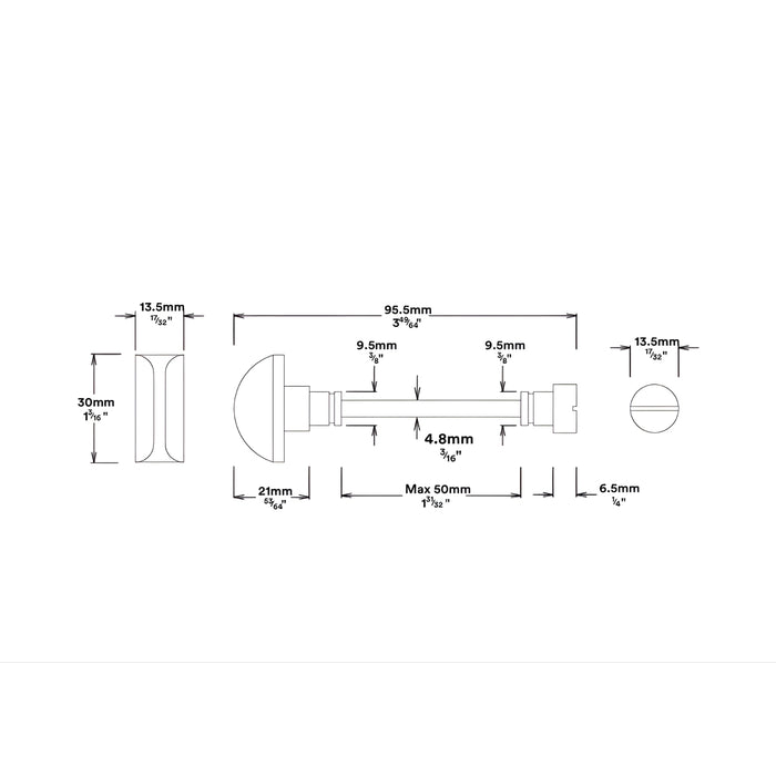Line Drawing Lock Iver Cambridge Knob Rectangular Backplate Privacy Kit with Privacy Turn Satin Nickel  14822KPRIV60 - The Blue Space