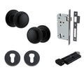 Iver Cambridge Knob Round Rose Entrance Kit with Separate High Security Lock Matte Black  0203KENTR60KT - The Blue Space
