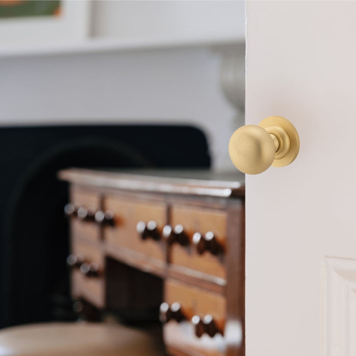 Lifestyle Iver Cambridge Knob Round Rose Passage Kit Brushed Brass 0252KPASS60 - The Blue Space