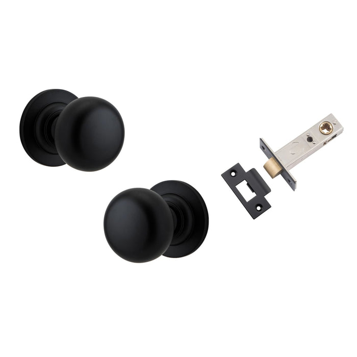 Iver Cambridge Knob Round Rose Passage Kit Matte Black  0203KPASS60 - The Blue Space