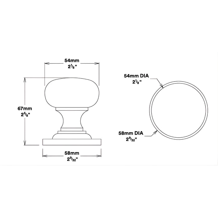 Line Drawing Knob Iver Cambridge Knob Round Rose Passage Kit Matte Black  0203KPASS60 - The Blue Space