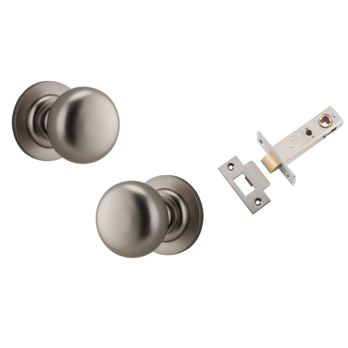 Iver Cambridge Knob Round Rose Passage Kit Satin Nickel  0209KPASS60 - The Blue Space