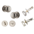 Iver Cambridge Knob Round Rose Privacy Kit with Separate Privacy Turn Satin Nickel  0209KPRIV60 - The Blue Space