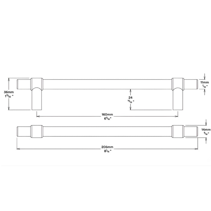 Line Drawing Iver Helsinki 160mm Cabinet Pull Handle Satin Nickel 21019 - The Blue Space
