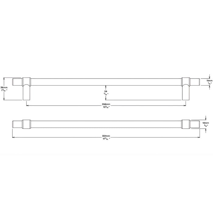 Line Drawing Iver Helsinki 256mm Cabinet Pull Handle Polished Chrome 21024 - The Blue Space