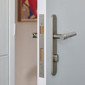 Project Image Iver Helsinki Lever Oval Backplate Entrance Kit with High Security Lock Satin Nickel 14900KENTR60KT - The Blue Space