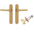 Iver Helsinki Lever Oval Backplate Passage Kit Brushed Brass 15400KPASS60 - The Blue Space