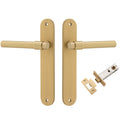 Iver Helsinki Lever Oval Backplate Passage Kit Brushed Gold PVD 16400KPASS60 - The Blue Space