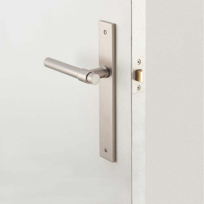 Lifestyle Iver Helsinki Lever Rectangular Backplate Passage Kit Satin Nickel 14896KPASS60 - The Blue Space