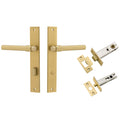 Iver Helsinki Lever Rectangular Backplate Privacy Kit with Privacy Turn Brushed Gold PVD 16396KPRIV60 - The Blue Space