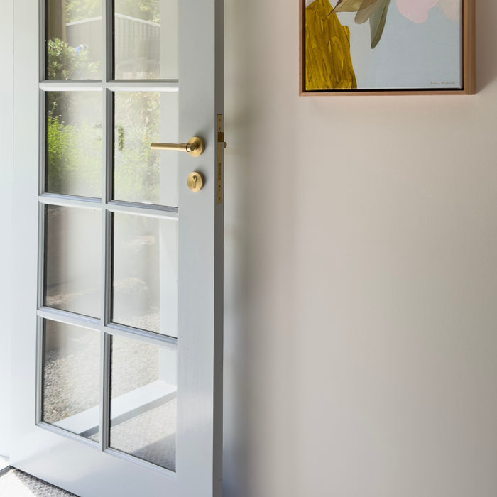 New Project Image Iver Helsinki Lever Round Rose Entrance Kit with Separate High Security Lock Brushed Brass 20626KENTR60KT - The Blue Space