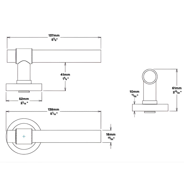 Line Drawing Iver Helsinki Lever Round Rose Entrance Kit with Separate High Security Lock Brushed Brass 20626KENTR60KT - The Blue Space