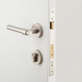 Project Image Iver Helsinki Lever Round Rose Entrance Kit with Separate High Security Lock Satin Nickel  20629KENTR60KT - The Blue Space