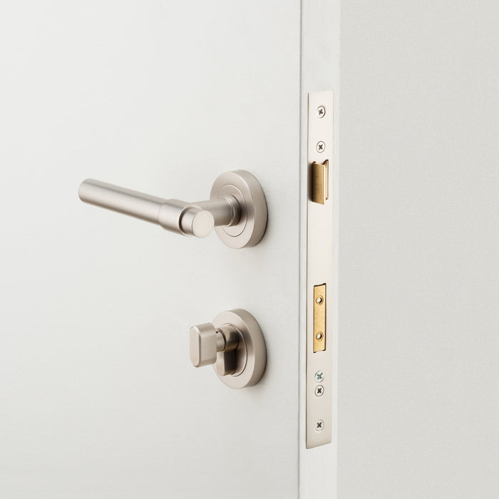 Lifestyle Iver Helsinki Lever Round Rose Entrance Kit with Separate High Security Lock Satin Nickel  20629KENTR60KT - The Blue Space