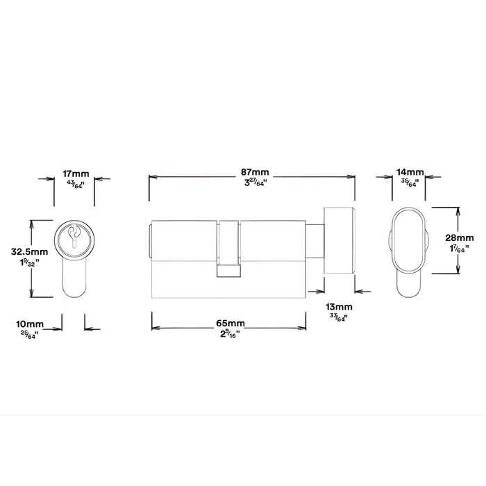 Key Thumb Iver Helsinki Lever Round Rose Entrance Kit with Separate High Security Lock Satin Nickel  20629KENTR60KT - The Blue Space