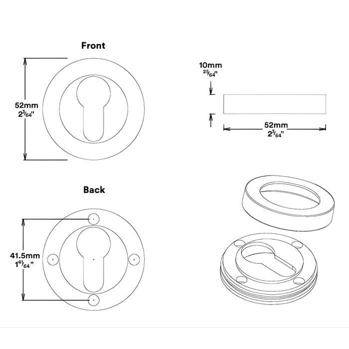 Round Rose Iver Helsinki Lever Round Rose Entrance Kit with Separate High Security Lock Signature Brass  20621KENTR60KT - The Blue Space
