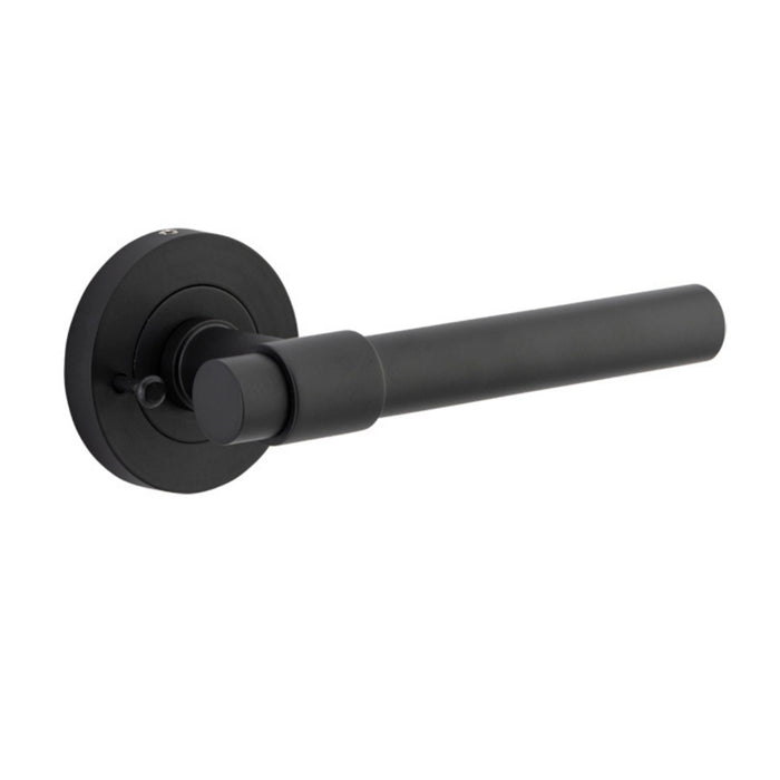 Single Iver Helsinki Lever Round Rose (Inbuilt Privacy) Matte Black 20623KIBPRIV60 - The Blue Space