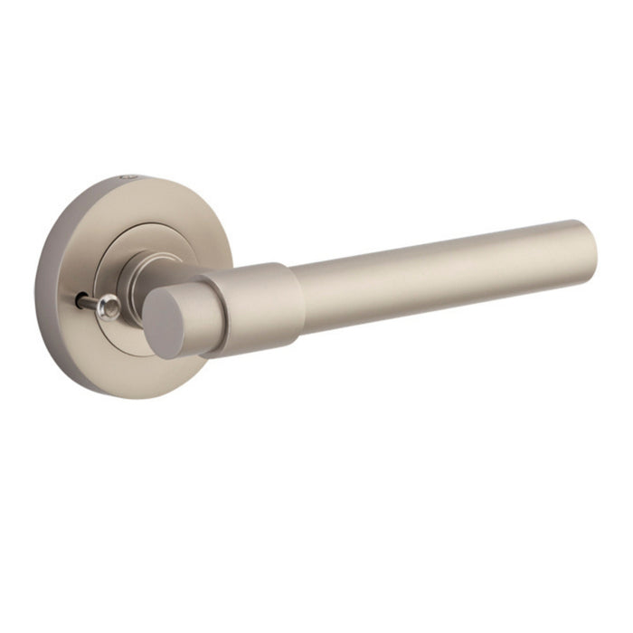 Iver Helsinki Lever Round Rose (Inbuilt Privacy) Satin Nickel 20629KIBPRIV60 - The Blue Space