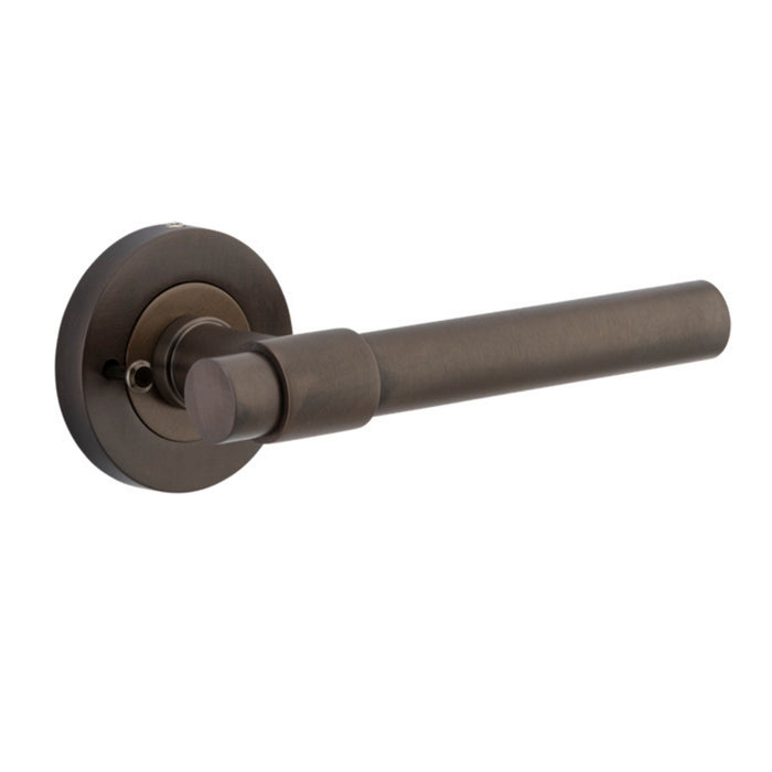Single Iver Helsinki Lever Round Rose (Inbuilt Privacy) Signature Brass  20621KIBPRIV60 - The Blue Space