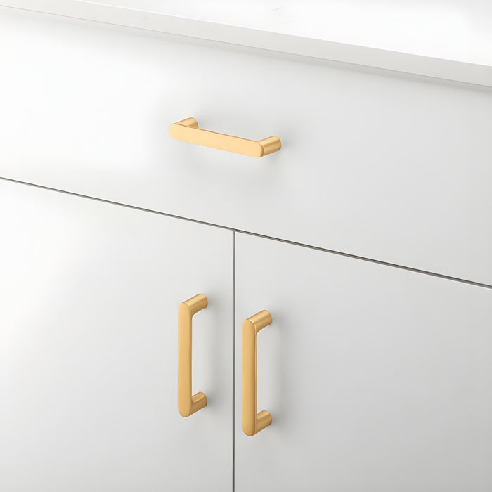 Detail1 Iver Osaka 96mm Cabinet Pull Handle Brushed Brass 20946 - The Blue Space