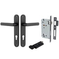 Iver Osaka Lever Oval Backplate Entrance Kit with High Security Lock Matte Black 12864KENTR60KT - The Blue Space
