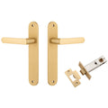 Iver Osaka Lever Oval Backplate Passage Kit Brushed Brass  15364KPASS60 - The Blue Space