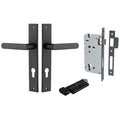 Iver Osaka Lever Rectangular Backplate Entrance Kit with High Security Lock Matte Black  12860KENTR60KT - The Blue Space