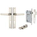 Iver Osaka Lever Rectangular Backplate Entrance Kit with High Security Lock Satin Nickel 14860KENTR60KT - The Blue Space