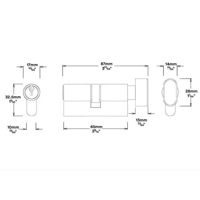 Key Thumb Iver Osaka Lever Rectangular Backplate Entrance Kit with High Security Lock Satin Nickel 14860KENTR60KT - The Blue Space