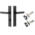 Iver Osaka Lever Rectangular Backplate Privacy Kit with Privacy Turn Matte Black 12860KPRIV60 - The Blue Space