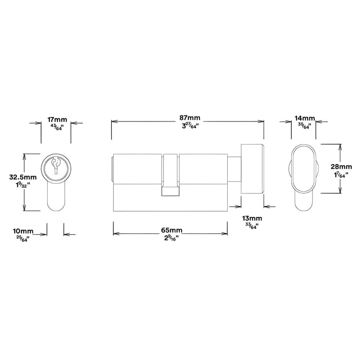 key Thumb Iver Osaka Lever Round Rose Entrance Kit with Separate High Security Lock Matte Black 20773KENTR60KT - The Blue Space