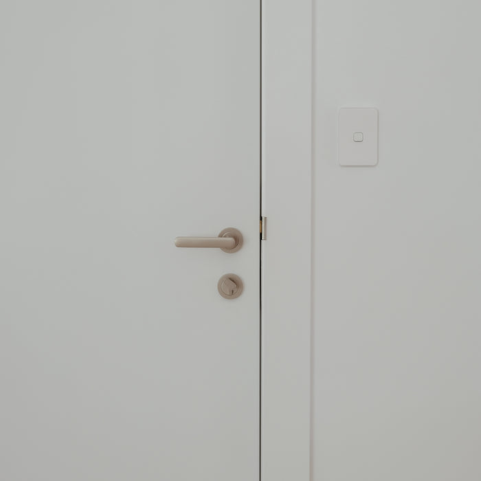 Lifestyle Image Iver Osaka Lever Round Rose Entrance Kit with Separate High Security Lock Satin Nickel 20779KENTR60KT - The Blue Space