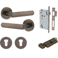 Iver Osaka Lever Round Rose Entrance Kit with Separate High Security Lock Signature Brass 20771KENTR60KT - The Blue Space