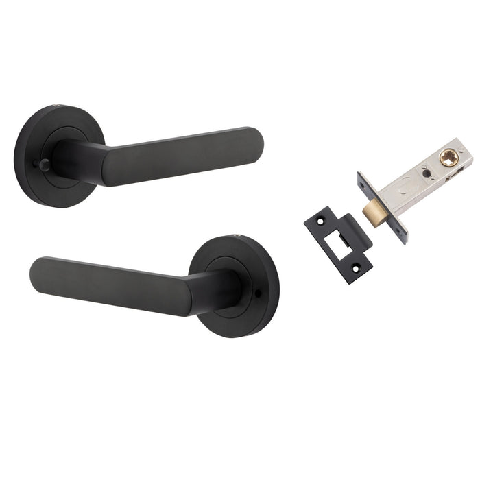 Iver Osaka Lever Round Rose (Inbuilt Privacy) Matte Black  20773KIBPRIV60 - The Blue Space