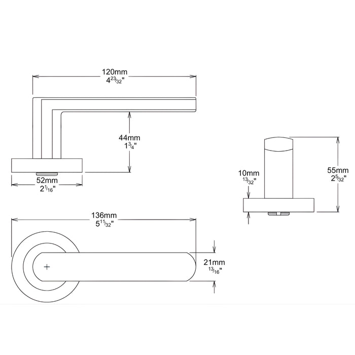 Line Drawing Iver Osaka Lever Round Rose Passage Kit Satin Nickel 20779KPASS60 - The Blue Space