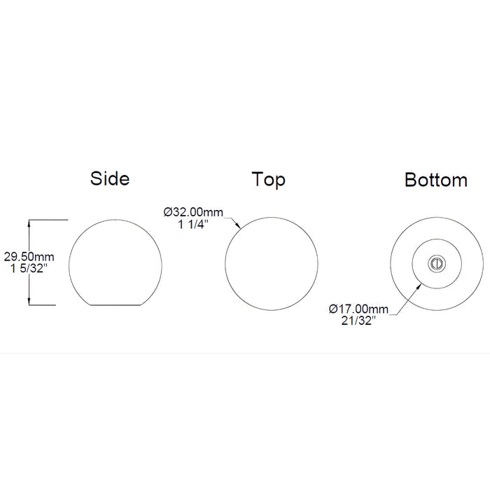 Line Drawing Iver Puerto 32mm Cabinet Knob Signature Brass 24082 - The Blue Space