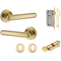 Iver Puerto Lever Round Rose Entrance Kit with Separate High Security Lock Key/Thumb Brushed Gold PVD 24000KENTR60KT - The Blue Space