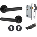 Iver Puerto Lever Round Rose Entrance Kit with Separate High Security Lock Key/Thumb Matte Black 24003KENTR60KT - The Blue Space