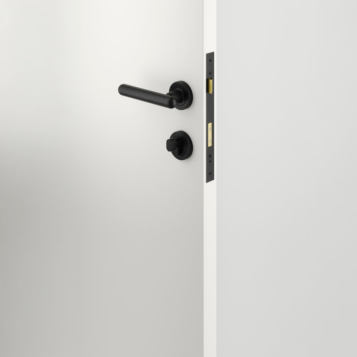 Lifestyle Iver Puerto Lever Round Rose Entrance Kit with Separate High Security Lock Key/Thumb Matte Black 24003KENTR60KT - The Blue Space